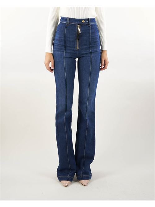 Jeans a zampa in cotone stretch con nervature Elisabetta Franchi ELISABETTA FRANCHI | Jeans | PJ27D46E2104